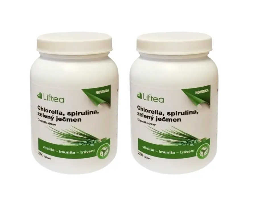 -liftea chlorellaspirulinazeleny jecmen 2x250